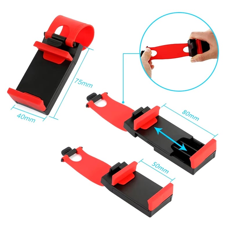 AUGEN Multi-Functional Mobile Car Steering Wheel Holder/Mount/Clip/Buckle Socket Hands Free Access to Your Phone for Phones Upto 5.5Inch Screens (Blue) - Image 5