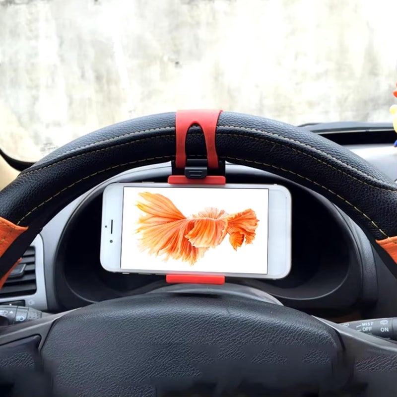 AUGEN Multi-Functional Mobile Car Steering Wheel Holder/Mount/Clip/Buckle Socket Hands Free Access to Your Phone for Phones Upto 5.5Inch Screens (Blue) - Image 2