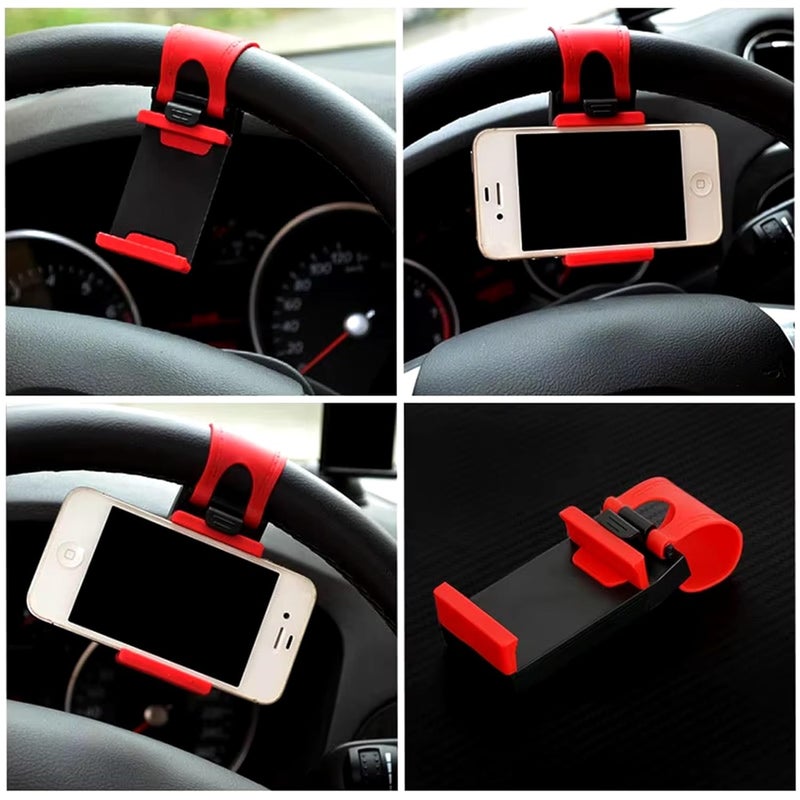 AUGEN Multi-Functional Mobile Car Steering Wheel Holder/Mount/Clip/Buckle Socket Hands Free Access to Your Phone for Phones Upto 5.5Inch Screens (Blue) - Image 3