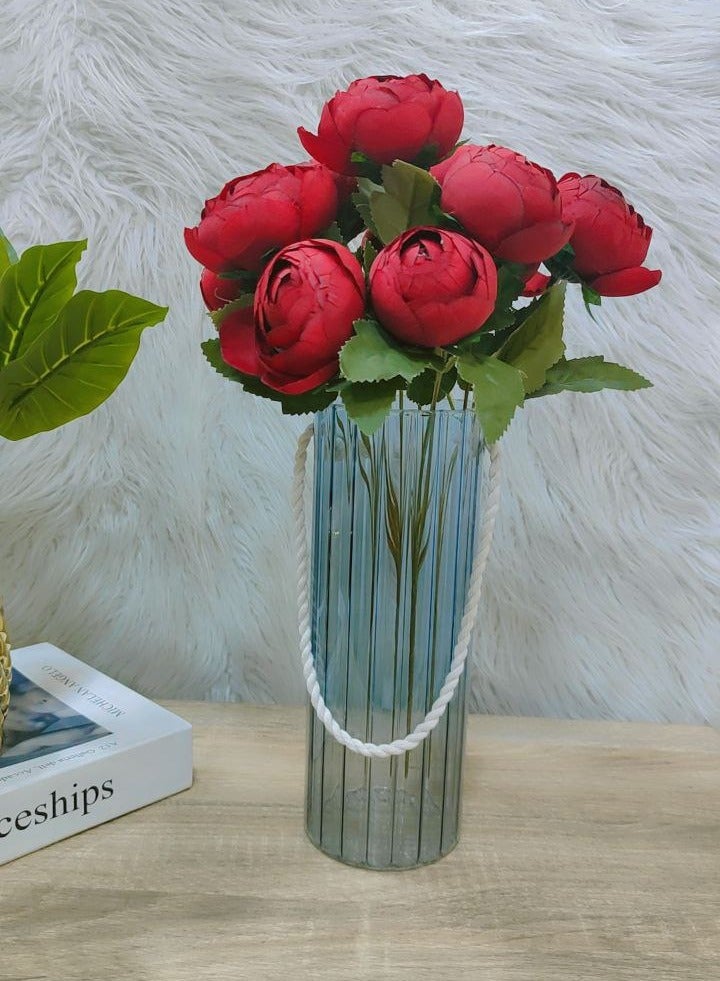 فازه زجاج مستورد بالورد  Size/30*10  - Image 1