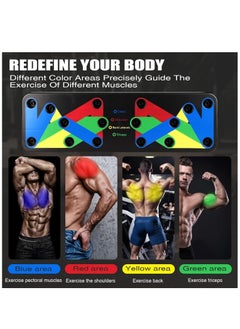 ELTRAZONE Push Up Board 9 in 1 Home Workout Equipment Multi-Functional Pushup Bar System Fitness Floor Chest Muscle Exercise Professional Equipment Burn Fat Strength Training Arm  - Image 3