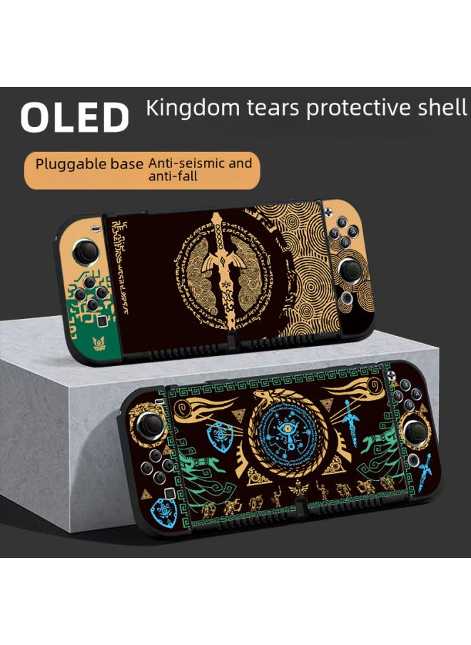 Generic Nintendo Switch Protective Case SwitchOLED Protective Case Color Case TPU Soft Case Protective Case Manufacturers-Product Color:switch-hard Shell A391-Tears Of The Kingdom Green Pattern Sword  - Image 2
