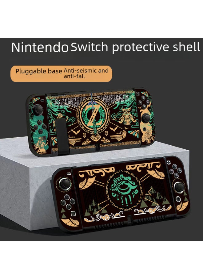 Generic Nintendo Switch Protective Case SwitchOLED Protective Case Color Case TPU Soft Case Protective Case Manufacturers-Product Color:switch-hard Shell A391-Tears Of The Kingdom Green Pattern Sword  - Image 4