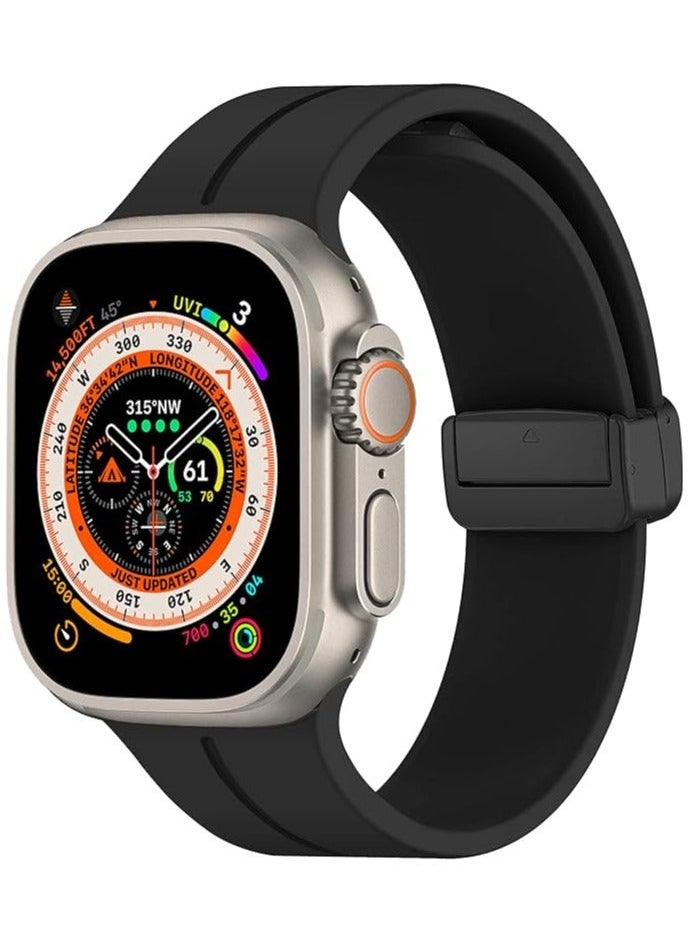 keloray - Magnetic for Apple Watch Band 49mm 45mm 44mm  42mm Women men,Silicone Sport Strap Replacement WristBands for Apple Watch Series 9/ultra 2/8/ultra/7/SE/SE 2nd/6/5/4/3/2/1,iWatch Bands - Image 1