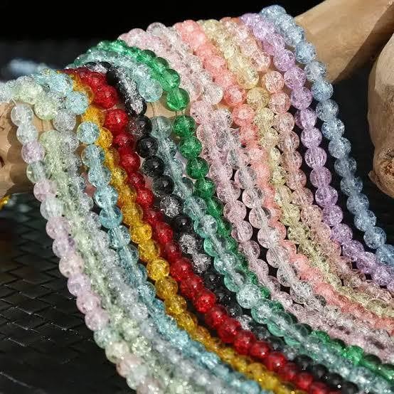 Crackals Round Glass Beads 8mm10 Color Each Color 50Pcs Total 500Beads Jewelery Bracelet Earing Making - Image 1