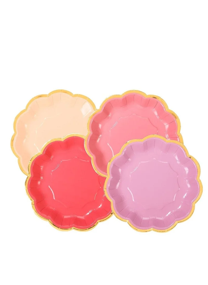 Talking Tables Rose Scalloped Mixed Color Paper Plate 12pcs