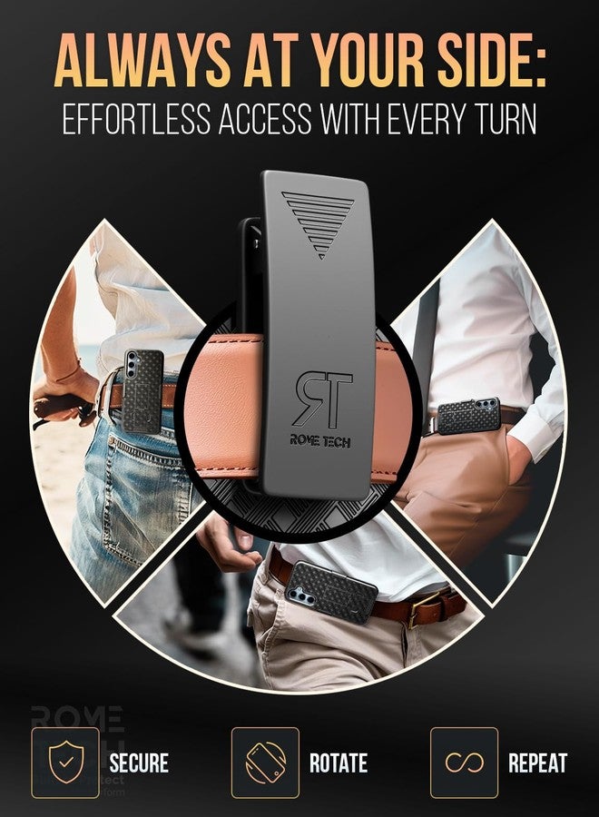 ROME TECH Designed for Samsung Galaxy A25 5G Case with Belt Clip Holster - Kickstand Cover Phone Case - Black - Image 5