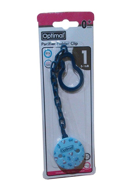 Pacifier Holder With Plastic Clip, Blue