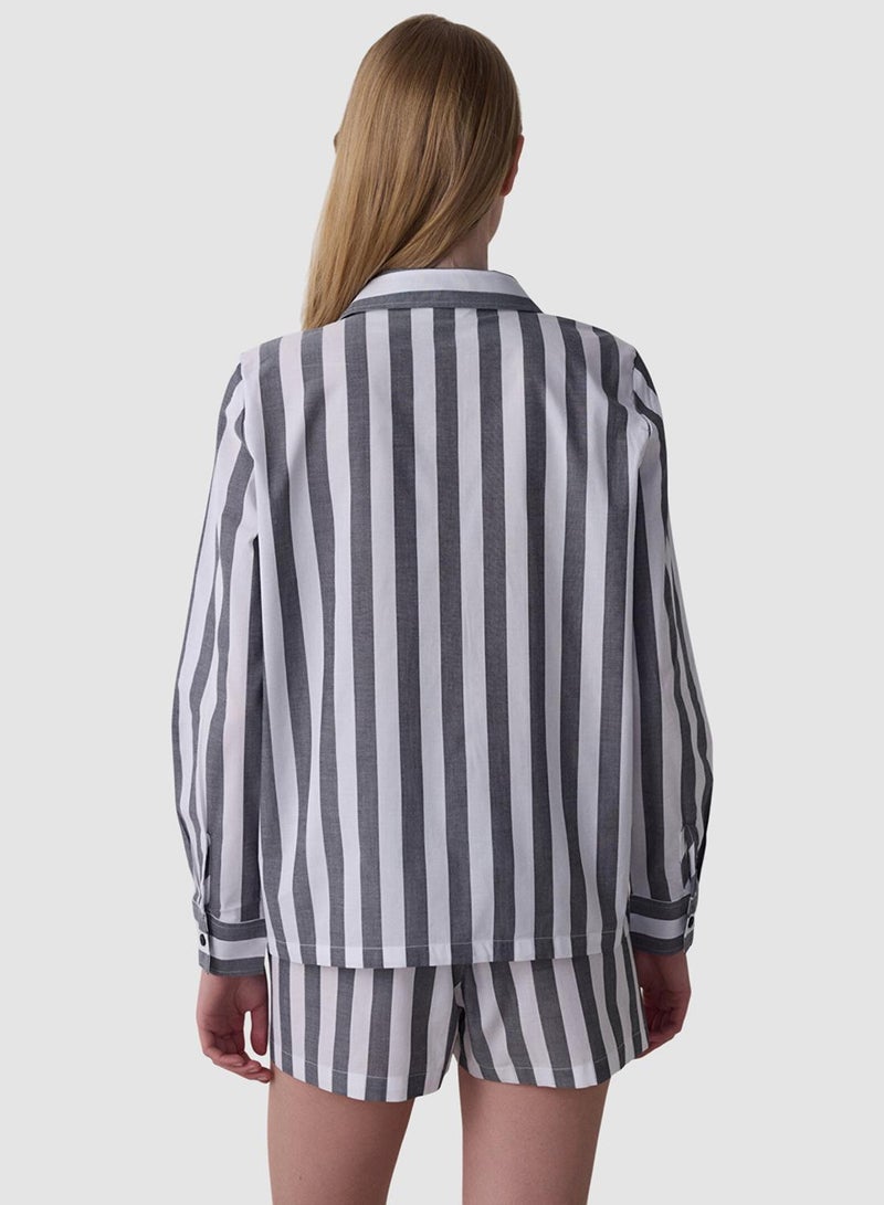 Penti Quinn Striped Ls Gömlek Shorts Set - Image 2