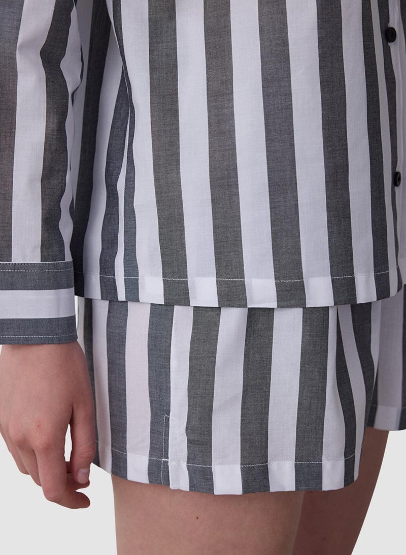 Penti Quinn Striped Ls Gömlek Shorts Set - Image 4