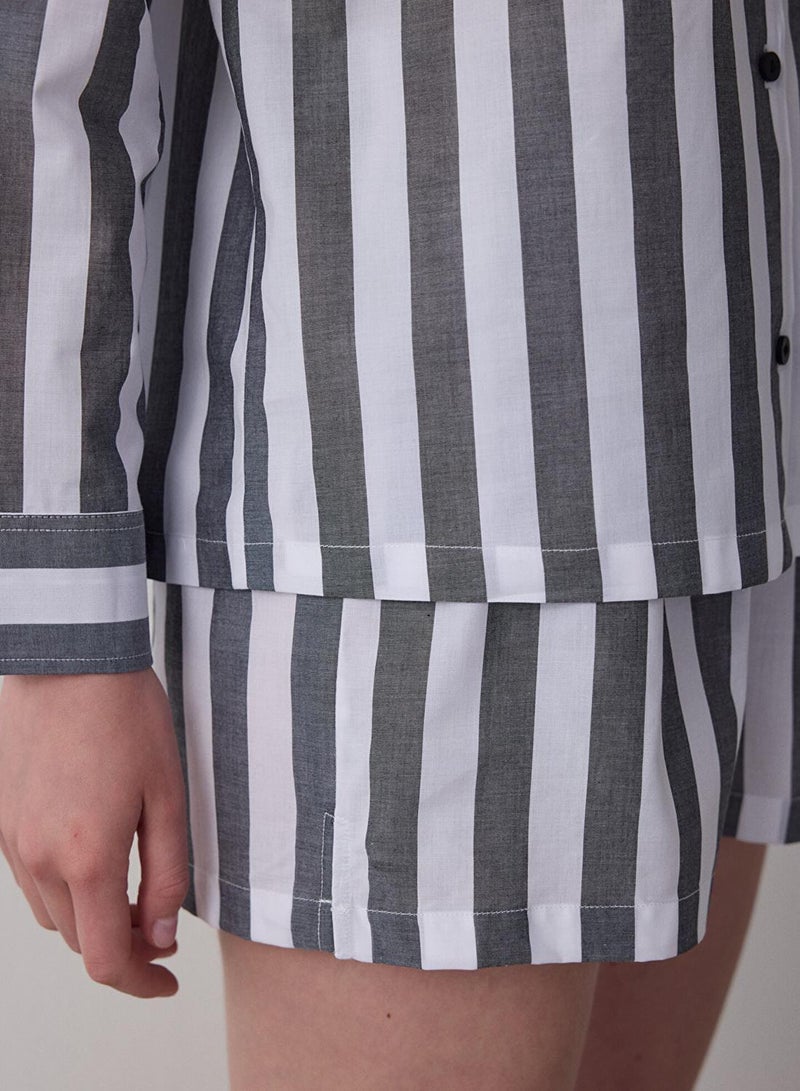 Penti Quinn Striped Ls Gömlek Shorts Set - Image 3