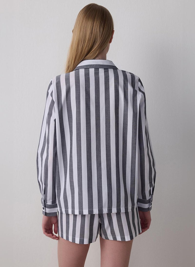 Penti Quinn Striped Ls Gömlek Shorts Set - Image 4