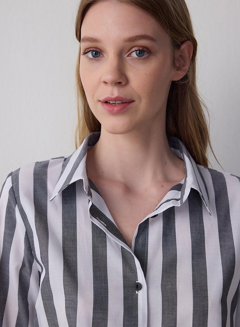 Penti Quinn Striped Ls Gömlek Shorts Set - Image 2