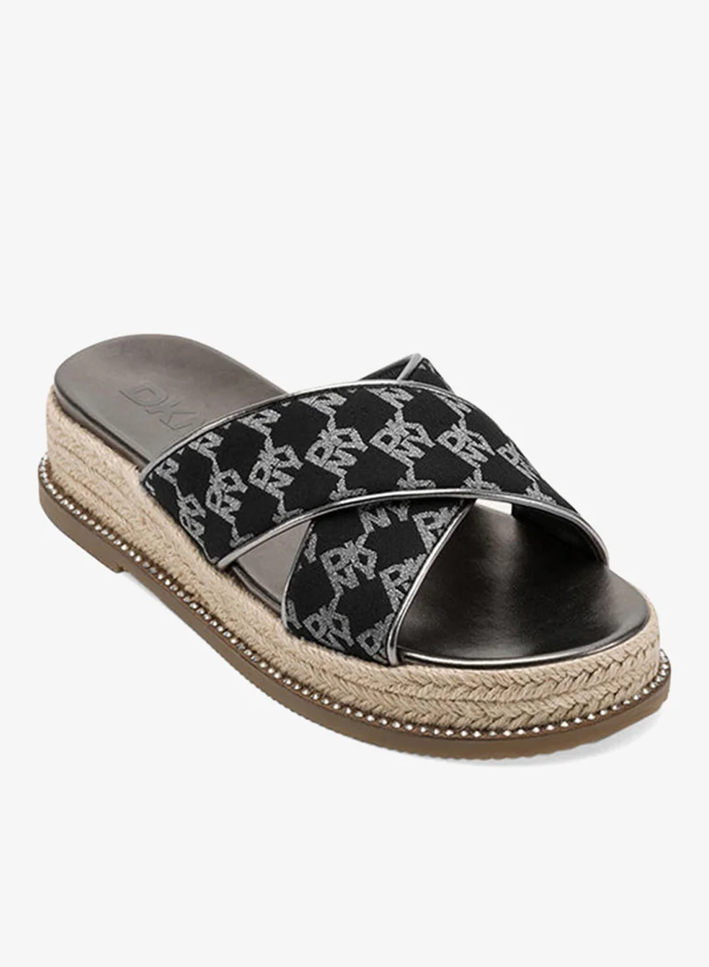 DKNY Berris Criss Cross Espadrille Platform Slides