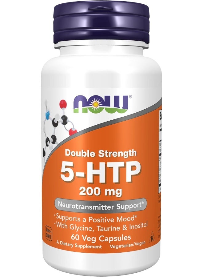 now Foods, 5Htp, Double Strength, 200 Mg, 60 Veg Capsules - Image 1
