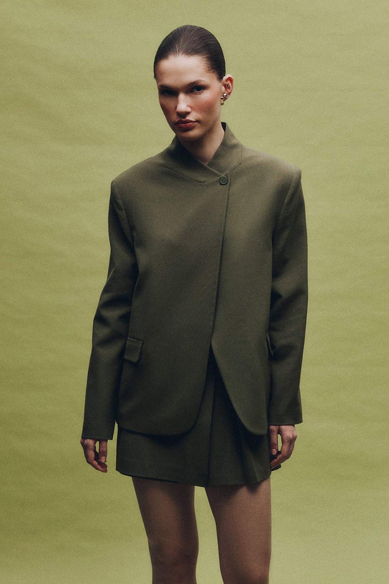 DeFacto Mandarin Collar Oversize Blazer - Image 1