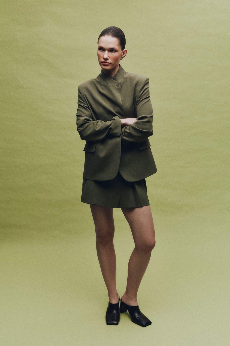 DeFacto Mandarin Collar Oversize Blazer - Image 2