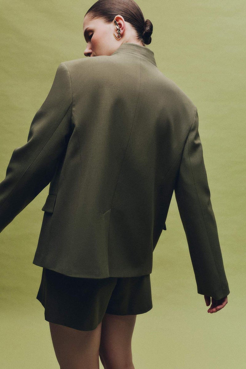 DeFacto Mandarin Collar Oversize Blazer - Image 4