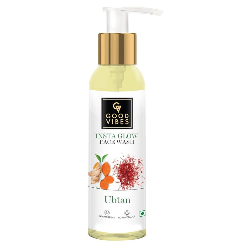 Good Vibes Ubtan Face Wash | with Turmeric & Saffron | Gently Removes Dirt & Impurities | Soothing & Moisturizing Facial Cleanser | 4.06 Fl Oz/120ml - Image 1