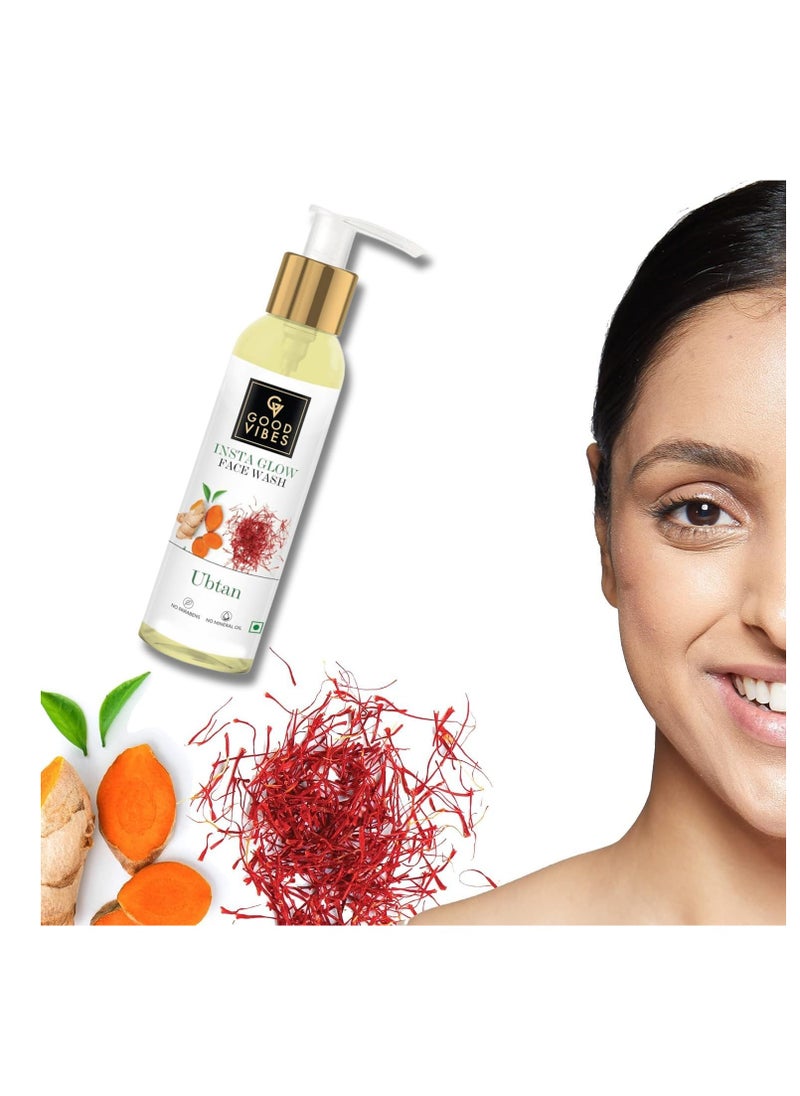 Good Vibes Good Vibes Ubtan Insta Glow Face Wash | with Turmeric & Saffron | Gently Removes Dirt & Impurities | Soothing & Moisturizing Facial Cleanser | 4.06 Fl Oz/120ml  - Image 4