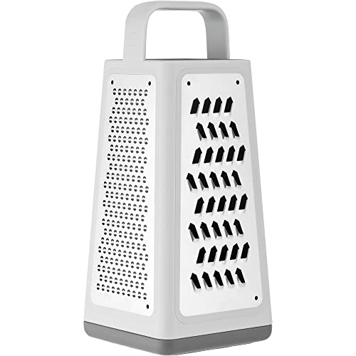 ZWILLING ZCut Tower Multifunctional Box Grater Faster Grating Technology Cheese Grater Zester Garlic grater Slicer Rasp Grater and more Gray - Image 1