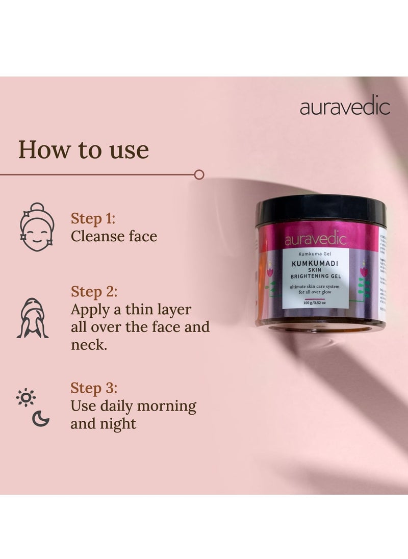 Auravedic Kumkumadi Gel 100g Kumkumadi Tailam Kumkumadi Oil Skin Brightening Gel for pigmentation and dark spot moisturizer for face skin gel with Kumkumadi Face Oil for Glowing Skin for Women Men - pzsku/ZEE1A7D3A1287E369EFADZ/45/_/1739784307/f8f32ce6-82b3-48e9-b056-e1052be1029b