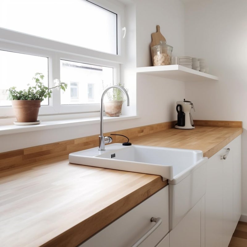 CONSDAN Oak Wood Backsplash, 25x4x3/4 inches, USA-Grown Solid Hardwood, Pre-Sanded & Pre-Finished, Ready to Use, Ideal for Pairing with Butcher Block Countertop - Image 3
