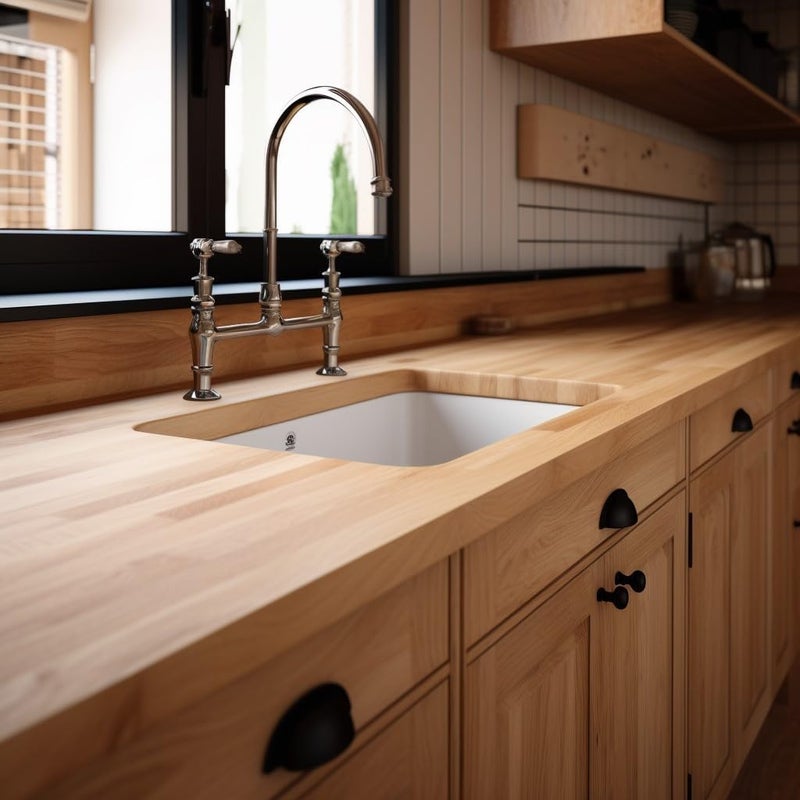 CONSDAN Oak Wood Backsplash, 25x4x3/4 inches, USA-Grown Solid Hardwood, Pre-Sanded & Pre-Finished, Ready to Use, Ideal for Pairing with Butcher Block Countertop - Image 4