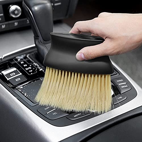 Sounce Car Interior AC Vents Cleaning Brush Soft Duster Interior Cleaning Dusting Tool for Automotive Accessory Car Cleaning Brush AC Vent Dashboard Dust Dirt Cleaner Gadgets Cleaning Brush (Black) - Image 2