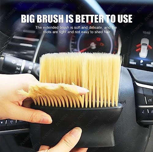 Sounce Car Interior AC Vents Cleaning Brush Soft Duster Interior Cleaning Dusting Tool for Automotive Accessory Car Cleaning Brush AC Vent Dashboard Dust Dirt Cleaner Gadgets Cleaning Brush (Black) - Image 5