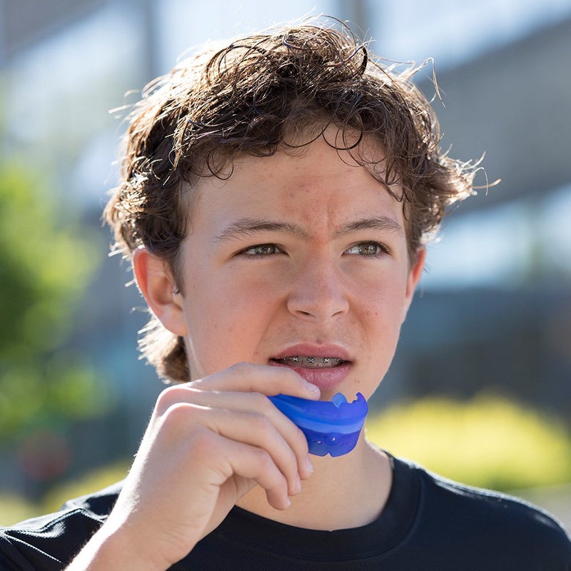 Shock Doctor Braces Football Mouth Guard, Upper and Lower Teeth. Convertible, Ultra Double Protection, Comfortable and Durable Mouthguard. - Image 5