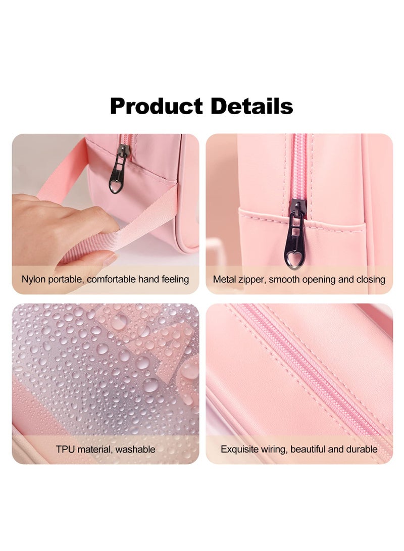 XiuWoo 6pcs Clear Travel Toiletry Bag for Women Men, Cosmetic Bag Airport Airline Compliant Bag Waterproof Vacation Makeup Bag, Bathroom  Shower Travel Organizer, White - Image 5