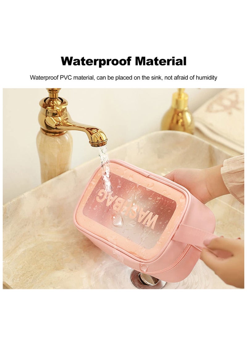 XiuWoo 6pcs Clear Travel Toiletry Bag for Women Men, Cosmetic Bag Airport Airline Compliant Bag Waterproof Vacation Makeup Bag, Bathroom  Shower Travel Organizer, White - Image 4