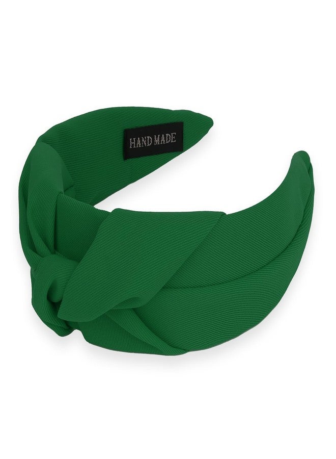 Amariver Green Headband Knotted Wide Headband for Women Top Knot Hair Band Non-slip Head Band Soft Fashion Hair Accessories for Women Girls - Image 1
