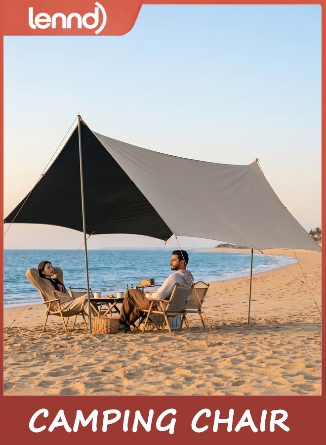 LENND Camping Chair, Beach Chairs, Balcony Foldable Outdoor Chairs, Sun Lounge Chairs, Low Picnic Recliner Chair, Rocking Chair, Camping Accessories, Garden Furniture - Image 5
