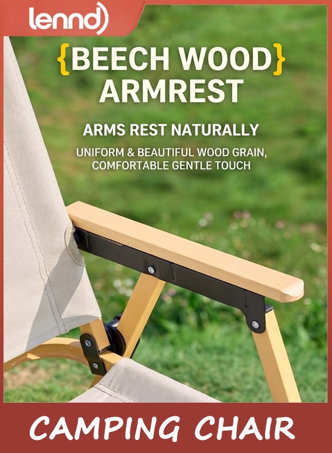 LENND Camping Chair, Beach Chairs, Balcony Foldable Outdoor Chairs, Sun Lounge Chairs, Low Picnic Recliner Chair, Rocking Chair, Camping Accessories, Garden Furniture - Image 4