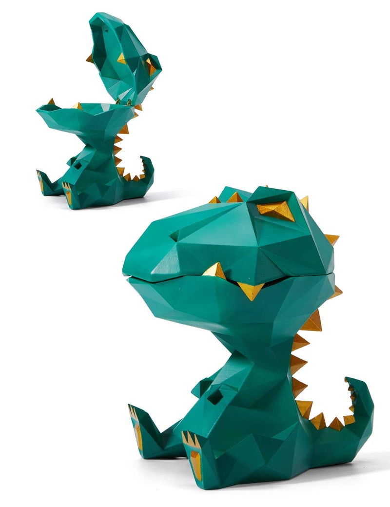 HAUCOZE HAUCOZE Dinosaur Statue Candy Dish Key Bowl Dino Gifts Sculpture Modern Home Decor Accessories Pop Arts Polyresin Cookie Jar Green 75 inch 