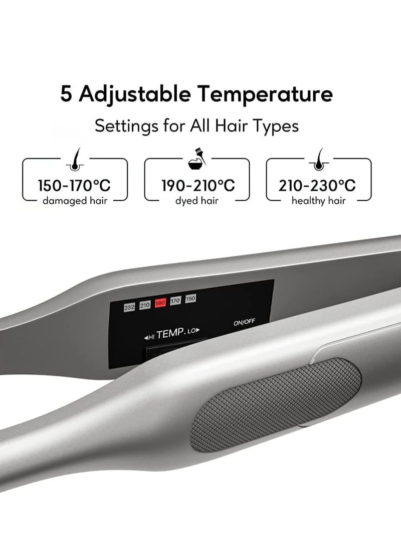 Furtey - Hair Straighteners and Curler, Professional 2 in 1 Ceramic Pencil Flat Iron for Women's Short Hair and Men's Beard，Portable Mini Wave Hair Straightener Curling Iron (UK standard adaptor) - Image 1