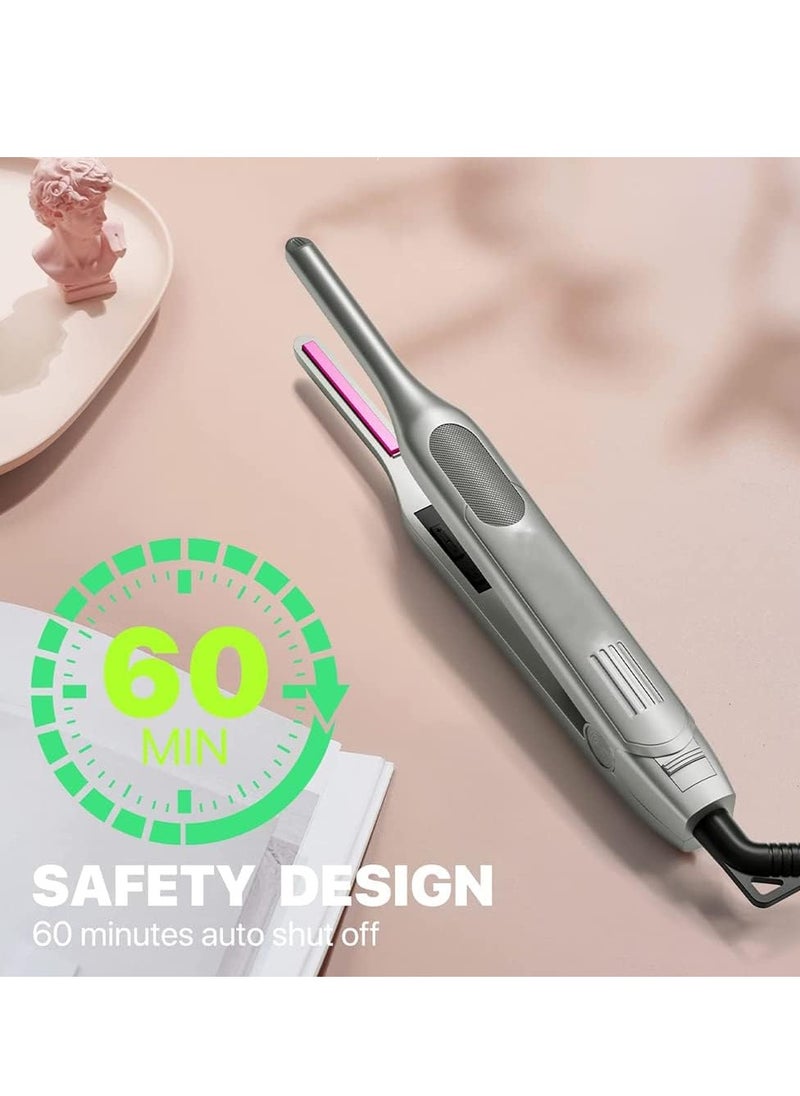 Furtey - Hair Straighteners and Curler, Professional 2 in 1 Ceramic Pencil Flat Iron for Women's Short Hair and Men's Beard，Portable Mini Wave Hair Straightener Curling Iron (UK standard adaptor) - Image 1