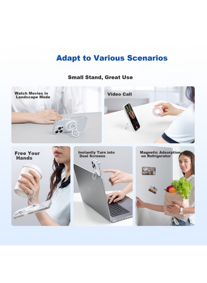 Elevate Dual-Ring Magnetic Phone Holder For Car With Magsafe 360° Rotation Finger Ring Buckle Adsorption Fixator - Image 3