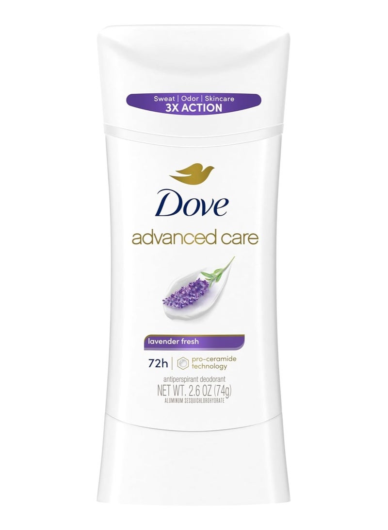 مزيل العرق دوف أدفانسد كير برائحة اللافندر المنعش للمساعدة في إصلاح حاجز بشرتك بعد الحلاقة، والتحكم في الرائحة لمدة 72 ساعة وحماية من العرق طوال اليوم لإبطين ناعمين، 2.6 أونصة