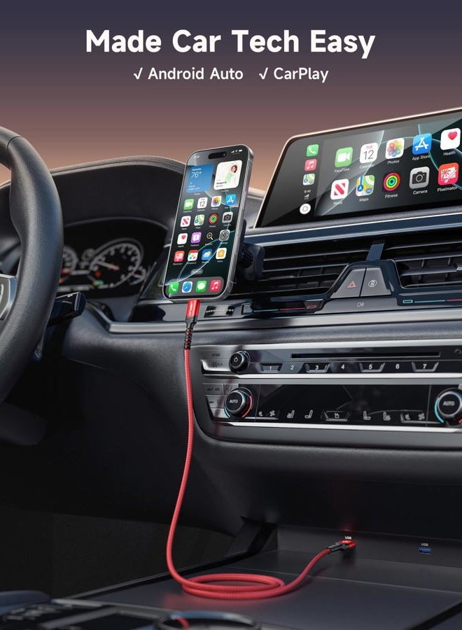 jsaux USB C Cable 2M [2-Pack] , USB Type C Cable 3.1A Fast Charging, USB A to USB C Charge Cord Compatible with iPhone 16/16 Plus/16 Pro Max/15 Series, Samsung Galaxy S20 S10 S9, Note 20 10, LG-Red - Image 4