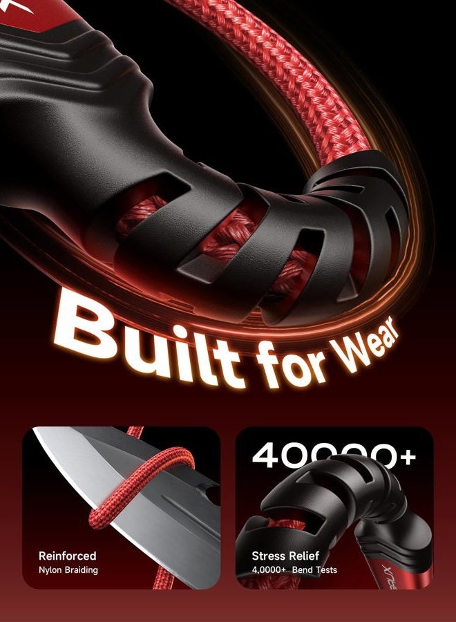 jsaux USB C Cable 2M [2-Pack] , USB Type C Cable 3.1A Fast Charging, USB A to USB C Charge Cord Compatible with iPhone 16/16 Plus/16 Pro Max/15 Series, Samsung Galaxy S20 S10 S9, Note 20 10, LG-Red - Image 5