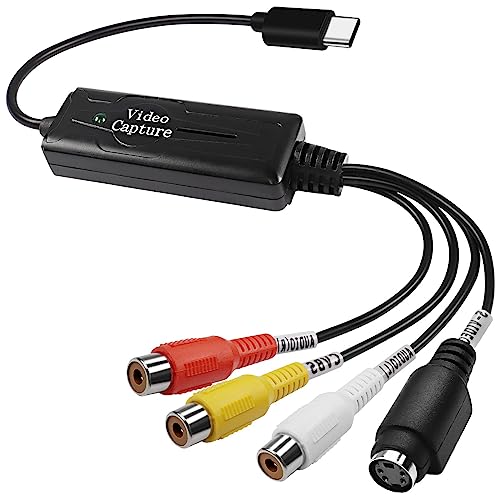 XMSJSIY RCA AV to USB C Converter - 1 Channel AV NTSC PAL Video S Video/Composite to USB Converter for Mobile Phone/PC - Image 1