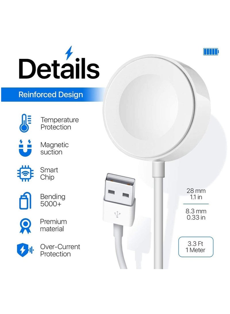 ELTRAZONE Upgrade Magnetic Wireless Charging Compatible with Apple Watch Series 7/6/SE/5/4/3/2/1-White - Image 2