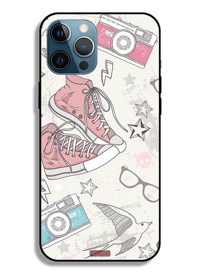 Tolwak - Apple iPhone 12 Pro Max Protective Case Canva Shoes And Camera Art - Image 1