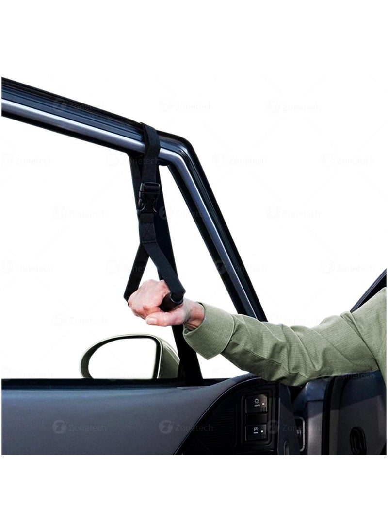 general Vehicle Support Handle 4 in 1 Standing Mobility Aid Door Cane Handle Grab Bar with LED Flashlight  Nylon Standing Aid Safety Handle for Elderly - Image 4