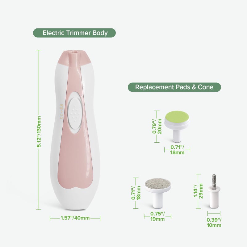 haakaa Baby Nail Trimmer Electric Baby Nail Clippers Kit for Newborn, Toddler or Adults Fingernails and Toenails Care, Baby Nail Care Set & Extra 4 Replacement Pads Combo - Image 5