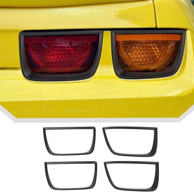 JeCar Matte Black Tail Light Bezel Taillight Cover Trim Accessories Compatible with Chevrolet Chevy Camaro 2010 2011 2012 20134 Pieces