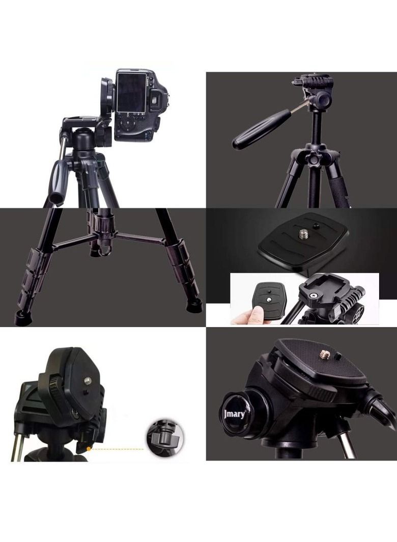 Jmary KP-2254 Professional Aluminum Tripod Monopod for All DSLR Cameras (Black) - Image 3
